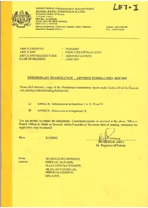 Malaysia Patent